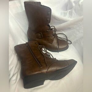 NWOT American Rag Brown Lace-Up Boots with Polished Finish